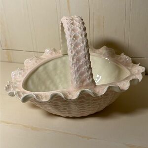 Pink ceramic vintage basket.